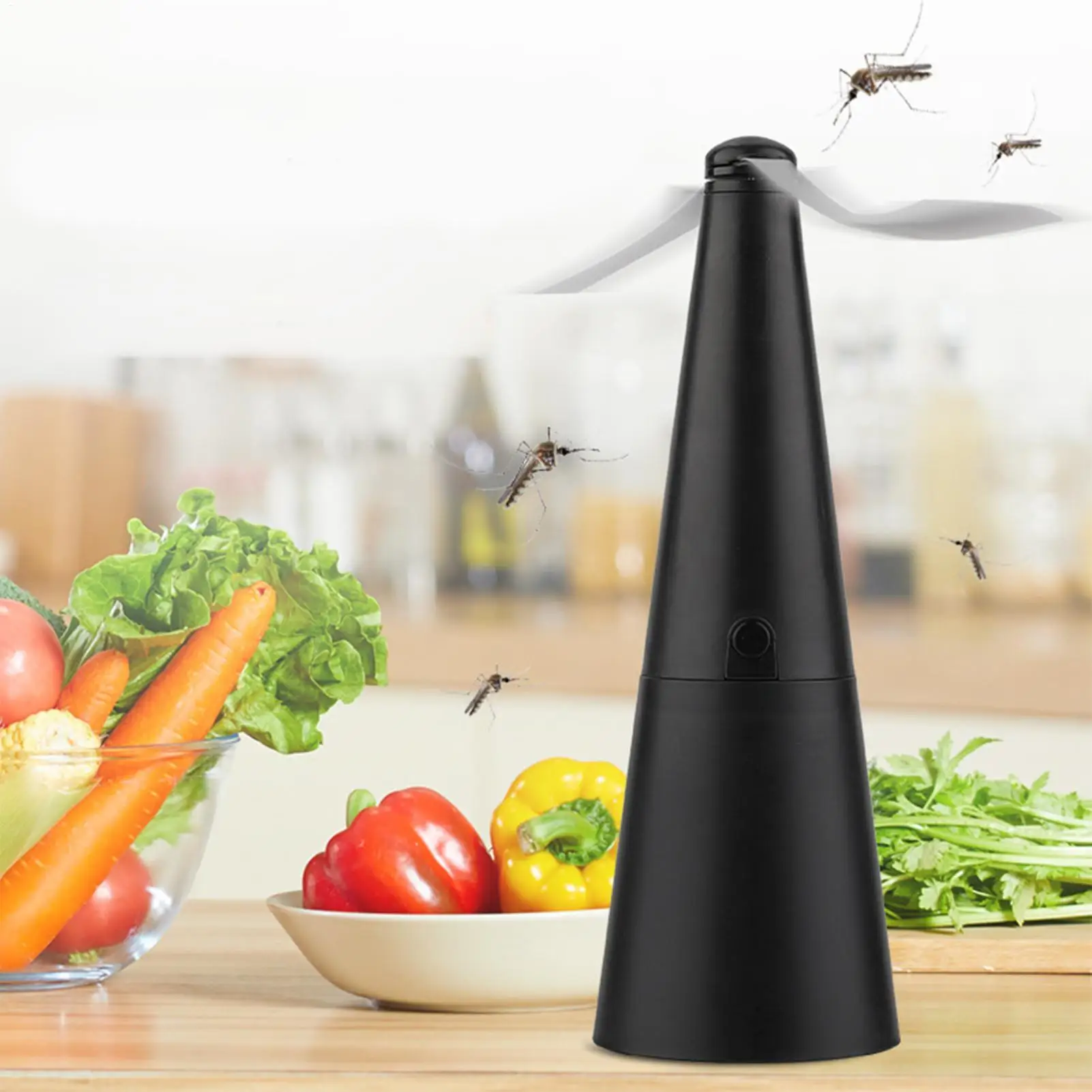 Rechargeable Outdoor Multifunctional Fly Repellent 360 Degree Rotation Fan-type Food Protector Pest Drive Away Table Fan