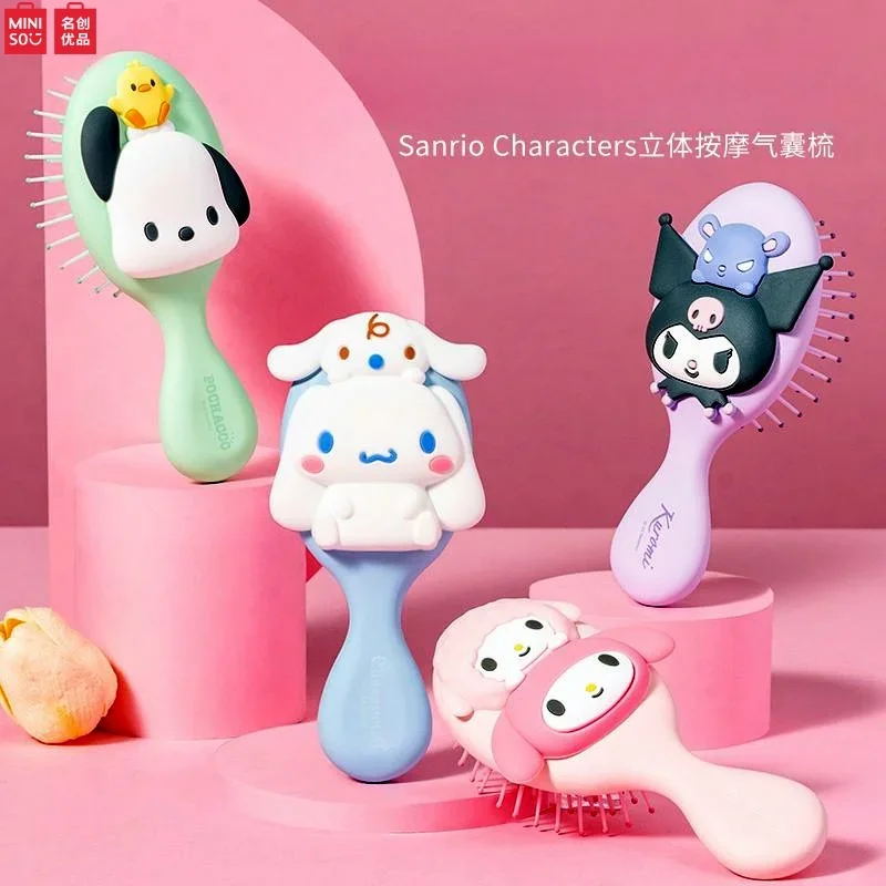 

Miniso Sanrio Air Cushion Massage Combs Cinnamoroll Kuromi Mymelody Pochacco Portable Comb Hair Brush For Girl Gifts