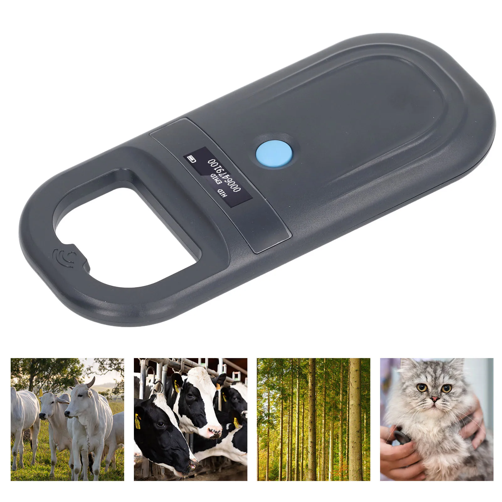 

Animal Tag Reader Compact Size 134.2KHz 15cm Reading Distance Pet Card Scanner Side Non Slip Design for Railway Inspection
