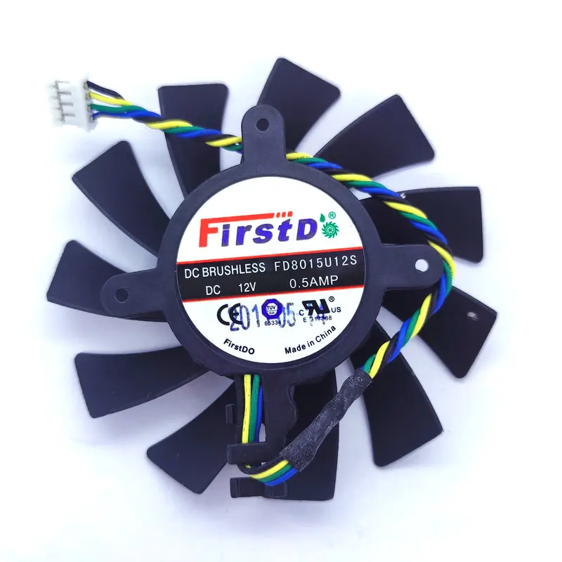 Original Cooling Fan for NVIDIA Graphics Card FIRSTD FD8015U12S DC12V 0.50A Diameter 75MM pitch 36*34*48MM