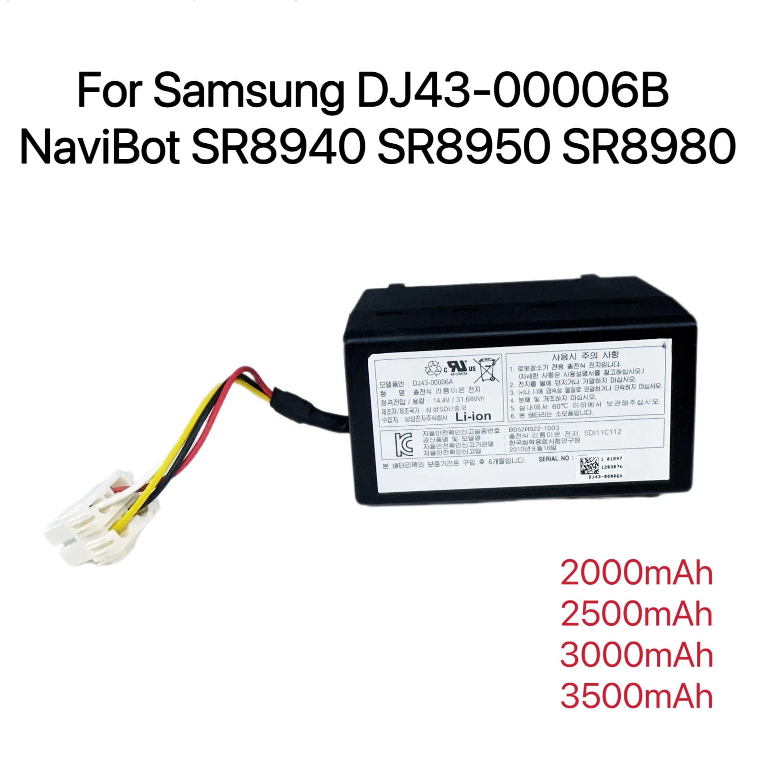 

For Samsung DJ43-00006B NaviBot SR8940 SR8950 SR8980 Vacuum Cleaner Cleaner Battery