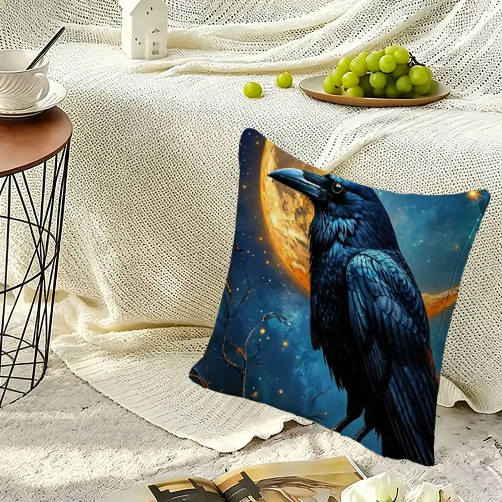 Magic C-Crow Square Double-Sided printed Pillow Case Bedroom Bedside Pillow Sofa Cushion Cover