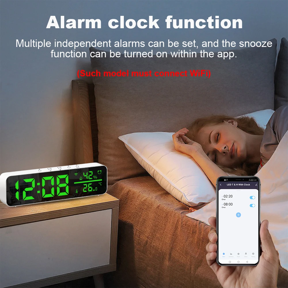 Tuya Smart Temperatur-Feuchtigkeitssensor WiFi/Zigbee mit Hintergrundbeleuchtung Innenhygrometer Thermometer Sprachsteuerung über Alexa Google – Detail 21