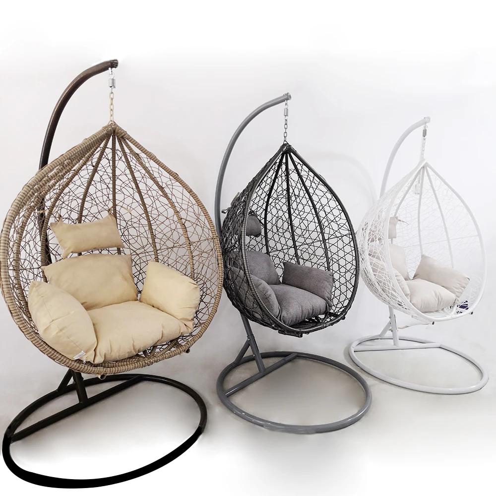 2023 Most popular outdoor patio Swings egg chair european standard double panels swing style