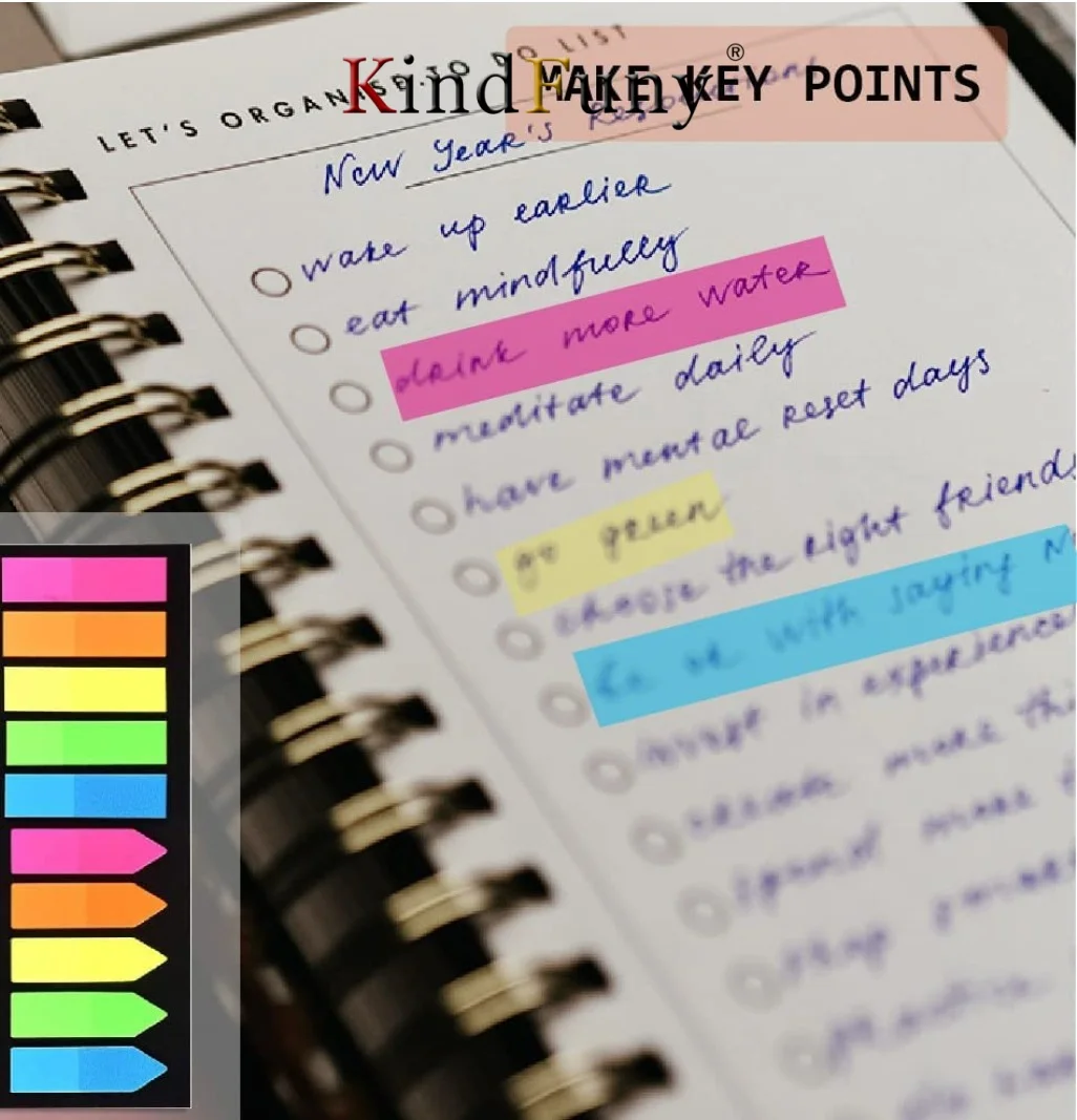 300 ورقة من شرائط لاصقة لمؤشر التمييز الاحترافي، علامات قراءة علامات تبويب الكتب، شفافة شفافة من خلال الملاحظات اللاصقة