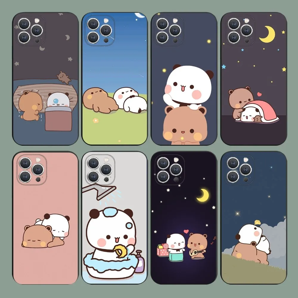 Cartoon Bear BUBU DUDU Phone Case For iPhone 15,14,13,12,11,Plus,Pro Max,XS,X,XR,SE,Mini,8,7 Soft Silicone Black Cover