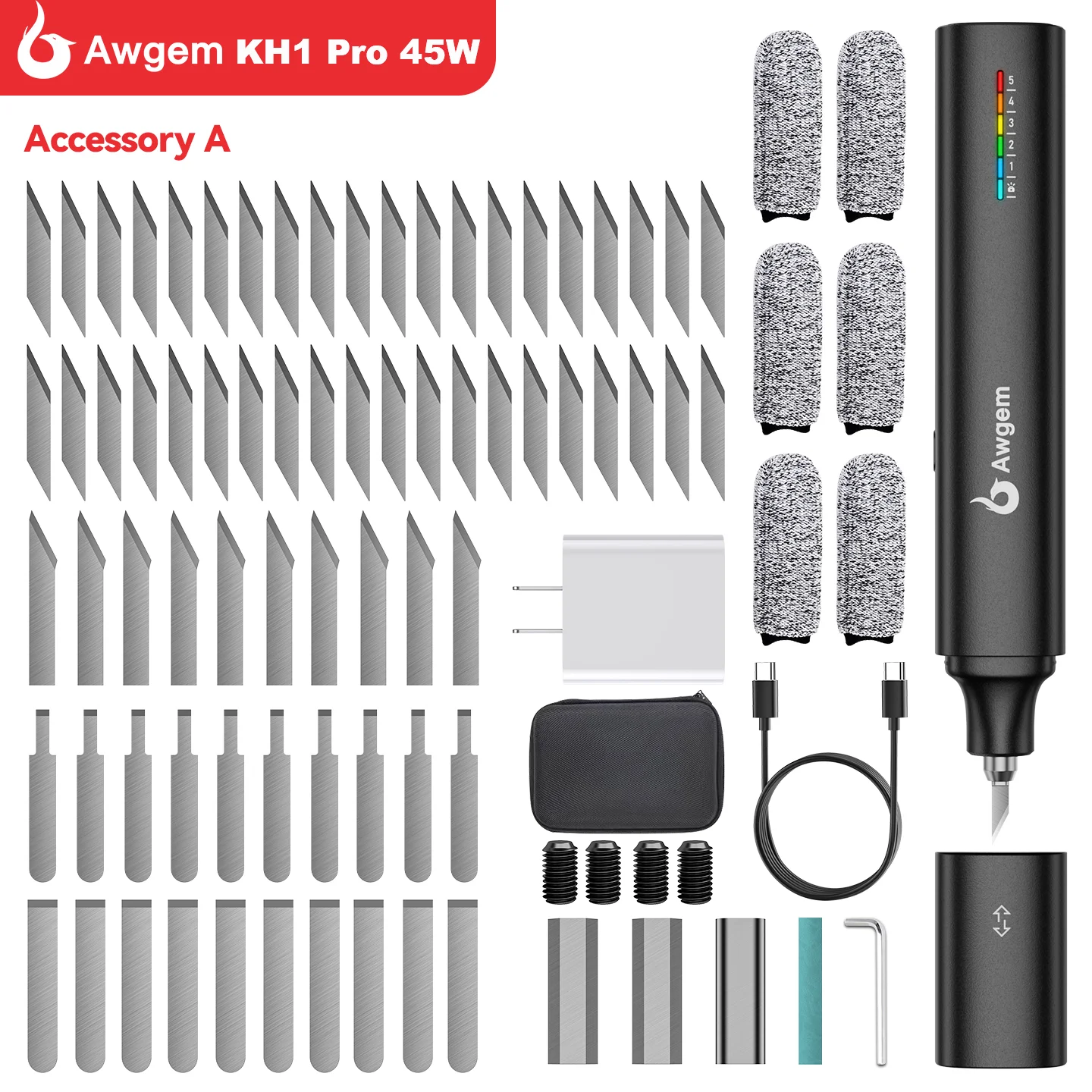 Awgem 40KHz Handheld Ultrasone Cutter Ultrasoon snijmes DIY Elektrisch Carving Tool voor Plastic/Hars/3D Afdrukken/Textiel
