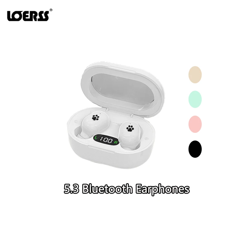 LOERSS 5.3 Bluetooth Earphones TWS HIFI Stereo Headphones Gaming Sport Music Airphones In Ear Waterproof Long Endurance Earbuds