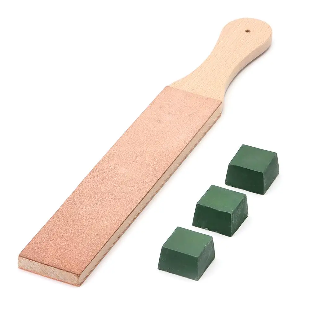 Rasoir pour affûter les couteaux, ensemble de couteaux, composé de polissage, cuir double face 14 "x 2", kit de nuits de stropping