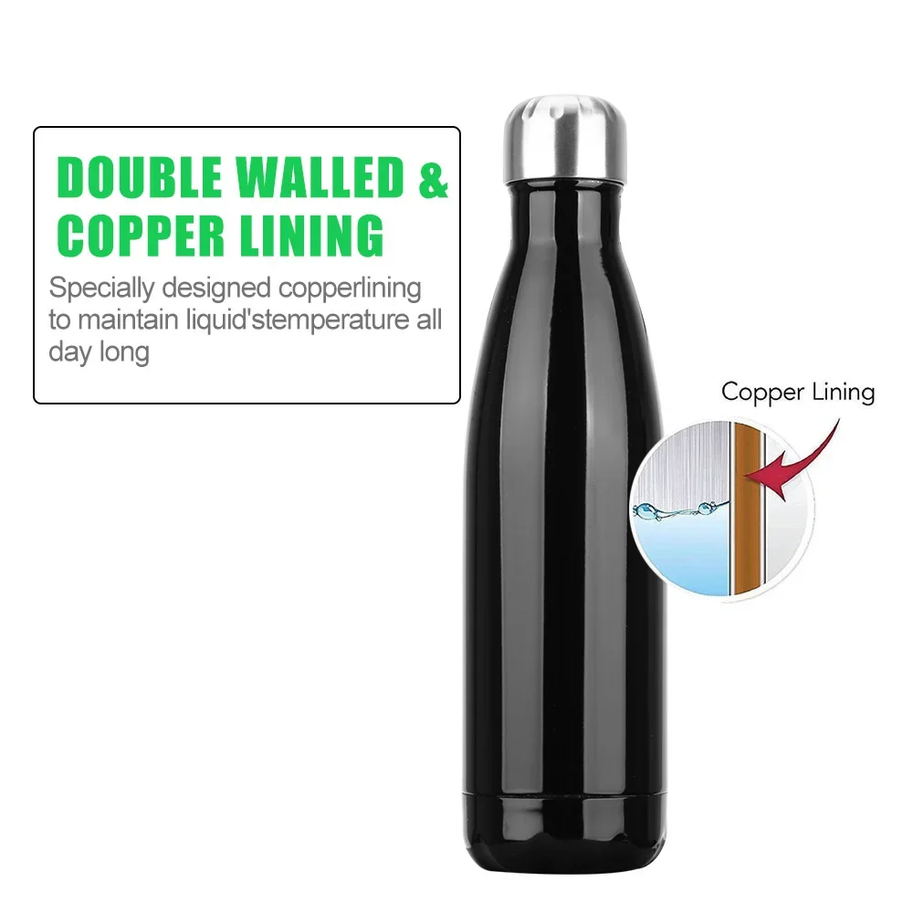 500ml For Sport Bottles Double-Wall Insulated Vacuum Flask BPA Free Thermos Stainless Steel Water Bottle Cola Water Beer Thermos