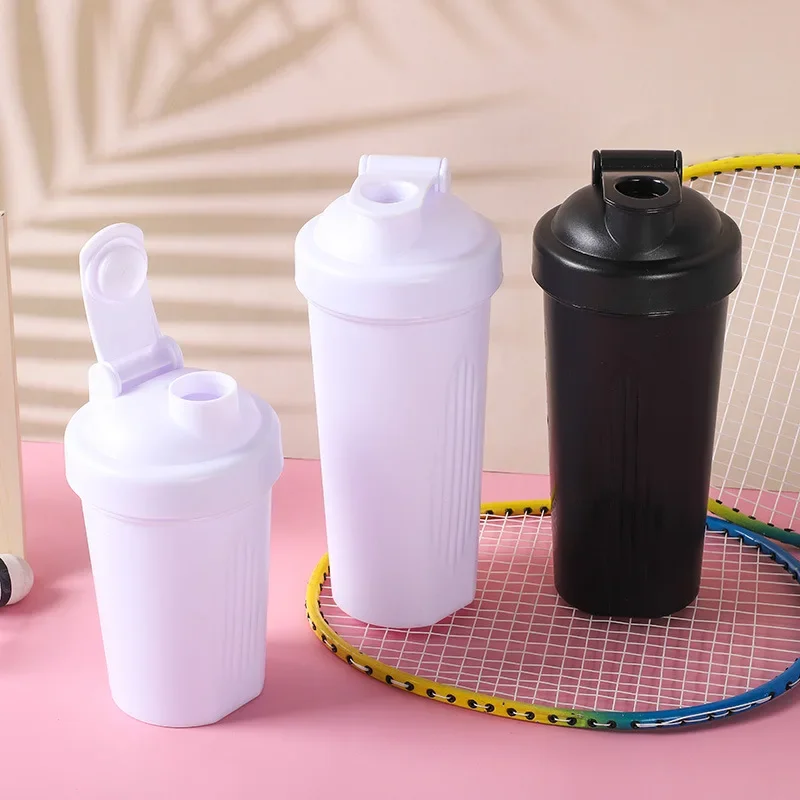 Sport Shaker Bottles Milkshake Protein Powder Protein Powder with Stainless Steel Ball Portable Fitness Exercise Water Cup