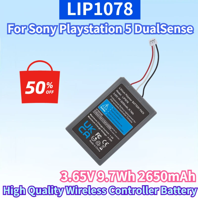 Newest LIP1078 3.65V 9.7Wh 2650mAh Battery for Sony Playstation 5 DualSense CFI-ZCT1W High Quality Wireless Controller Battery