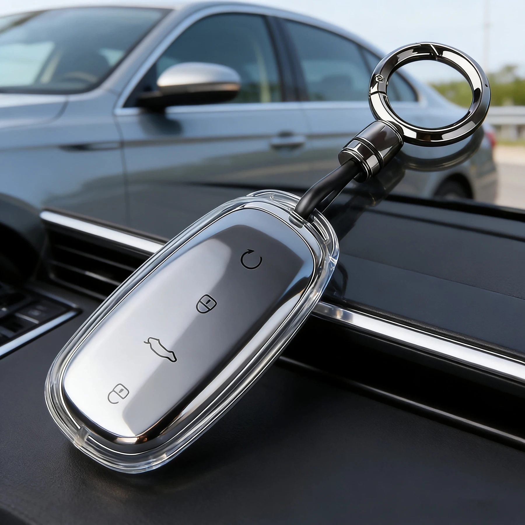 Capa Protetora de TPU Macio para Chave Omoda 7 C7 S7 SHS PHEV 2026 2025 Omoda 5 C5, Capa Transparente para Chaveiro e Suporte de Chaves