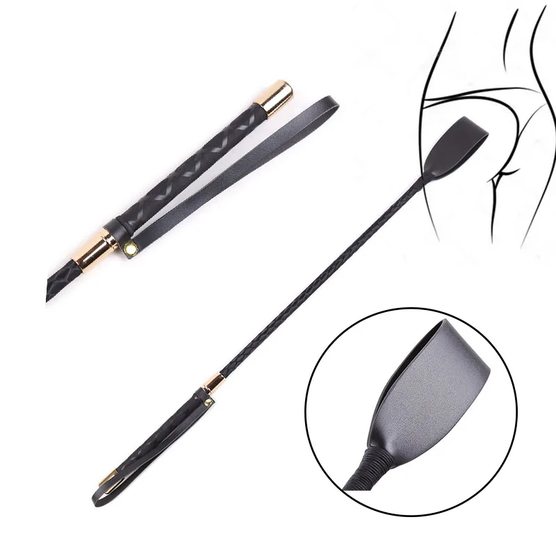 Brinquedos sexuais SM de couro para adultos, chicote longo, fetiche de chicote, andar a cavalo, paquera casal, conjunto Flogger Bdsm, 30-60cm