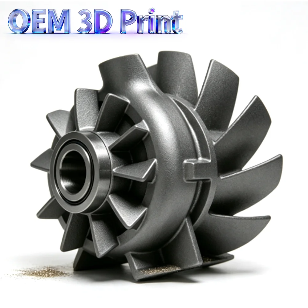 custom OEM Metal 3D Printing Turbo Impeller SLM Stainless Steel Alloy Turbine Wheel Custom 3D Printed Machinery Spare Parts