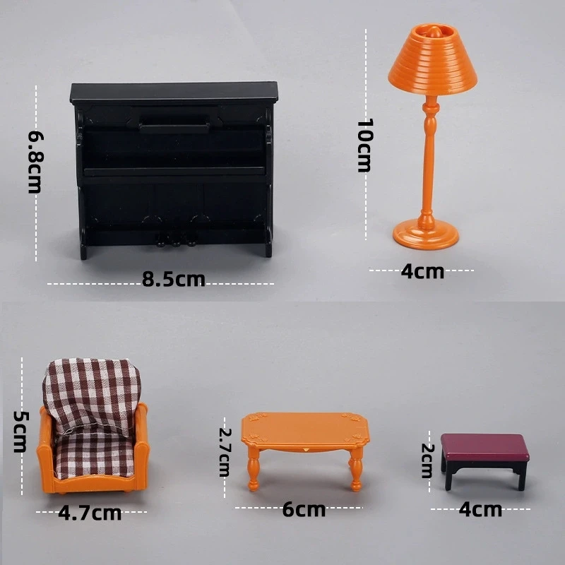 Кукольный домик 1:12, набор диванов для фортепиано, мини-мебель для дома, модель гостиной, миниатюрные украшения, сцена, игрушки, домашний декор, весы, декоративные
