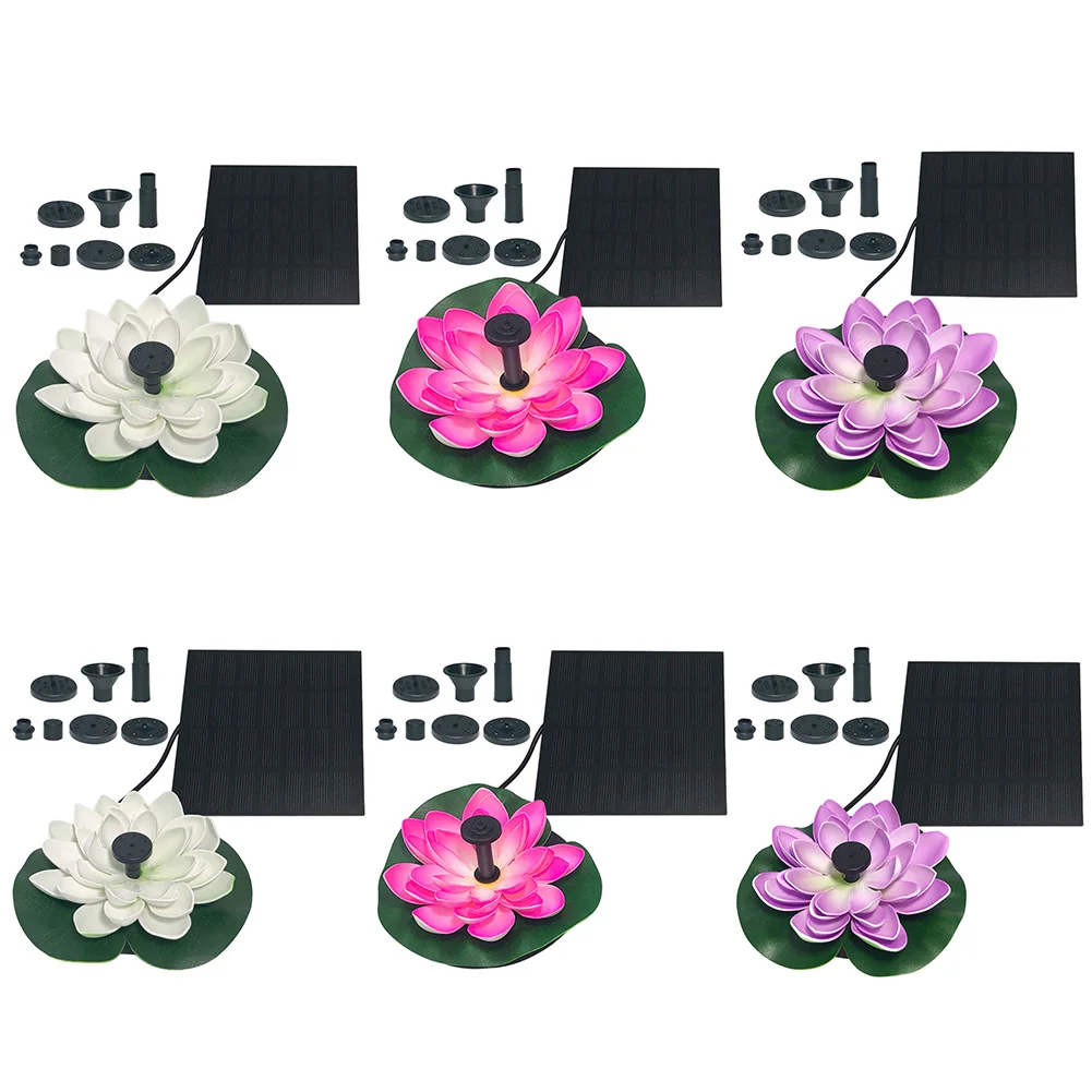 

Lotus Shape Pond Decoration Life Up To 20000 Hours Solar Powered Waterfall Fountain 2.5W Bird Bath Fountains for Decore Garden