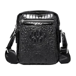 New alligator Genuine Leather Men Crossbody Bag Casual Business Leather Men's Messenger Vintage Shoulder Handbags Bags