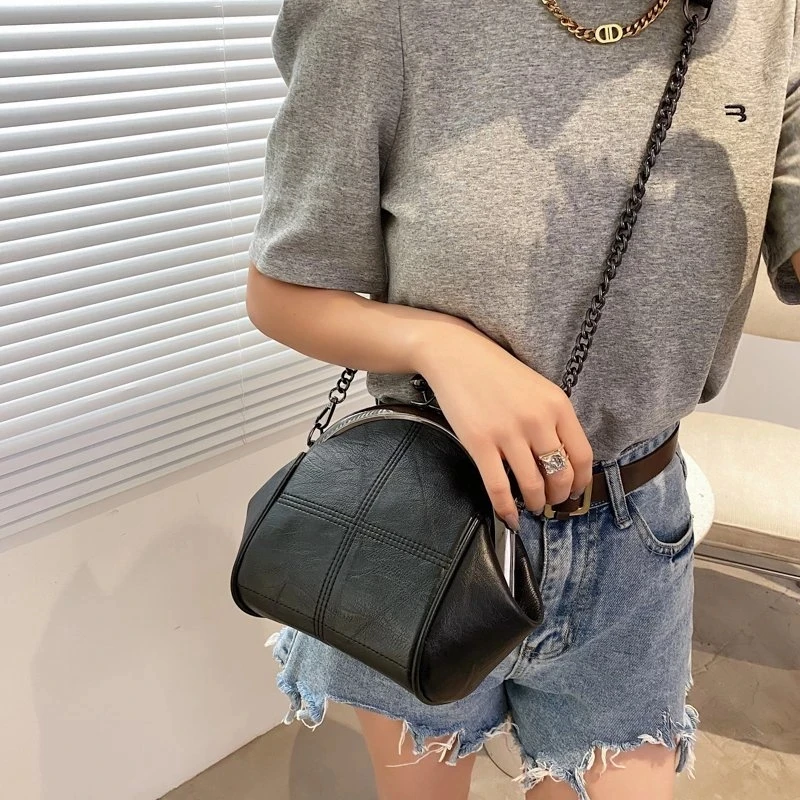 Vintage Shell Crossbody Messenger Bag Bags for Women 2023 Retro Small PU Leather  Lady Chain Brand Shoulder Bags Handbags Purse