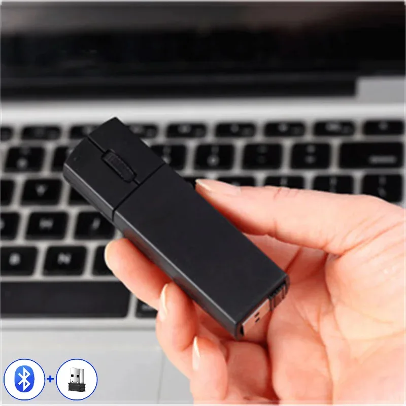 Bluetooth 2.4G Mini Wireless Mouse Mute Pen Mause USB Charging 1200 DPI Small Portable Mice Rechargeable For Laptop Computer PC