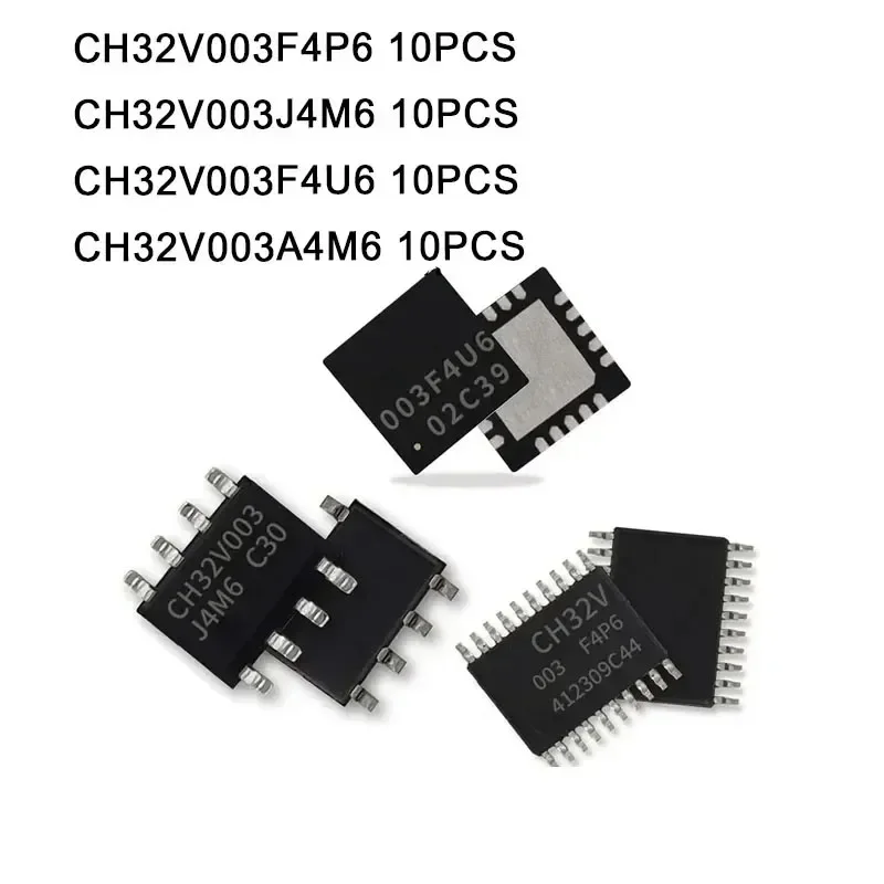 MCU de RISC-V à usage général 32 bits de qualité industrielle, CH32V003A4M6, CH32V003F4P6, TSSOP20, CH32V003J4M6, SOP8, CH32V003F4U6, 10 pièces/lot