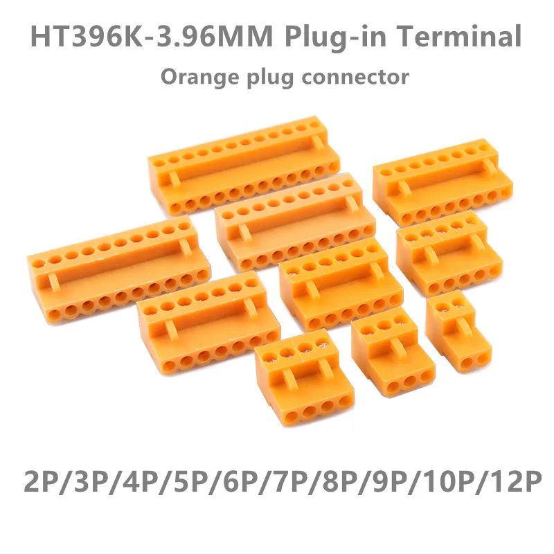 

10 шт. 20 шт./лот HT396K-3.96 Вставной клеммный блок HT 3,96 мм Женский 2P 3P 4P 5P 6P 7P 8P 9P 10P 12P оранжевый разъем