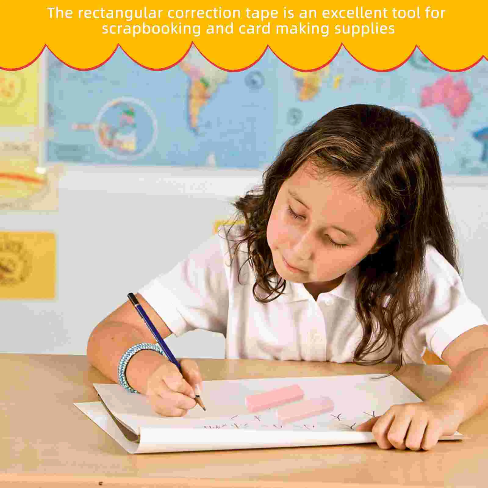 6 pçs fita de alteração mini branco para fora bonito material de escritório correção de alta capacidade estética animal de estimação estudante plástico