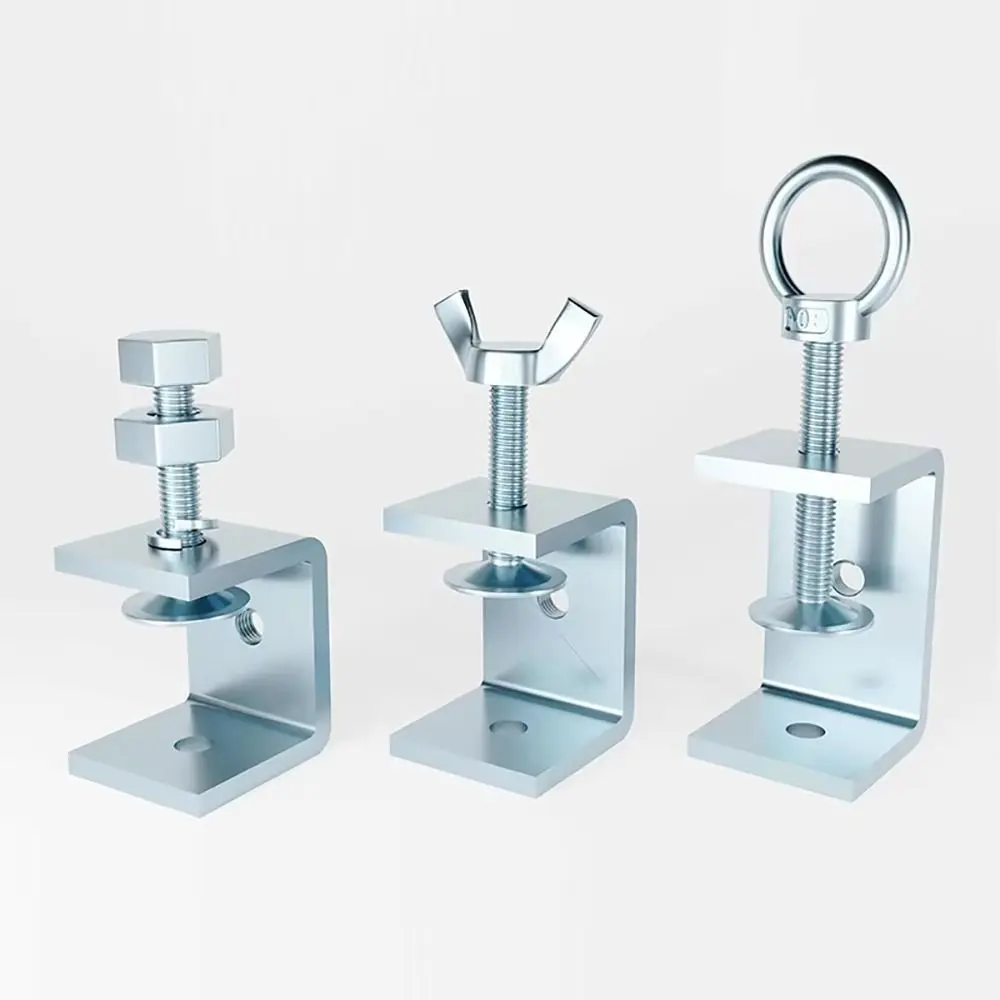 1Pcs Multiple Head Shapes U Clamp Galvanized Carbon Steel Open Height 20-130MM C-Type Clip Fixed Fixture Thickened