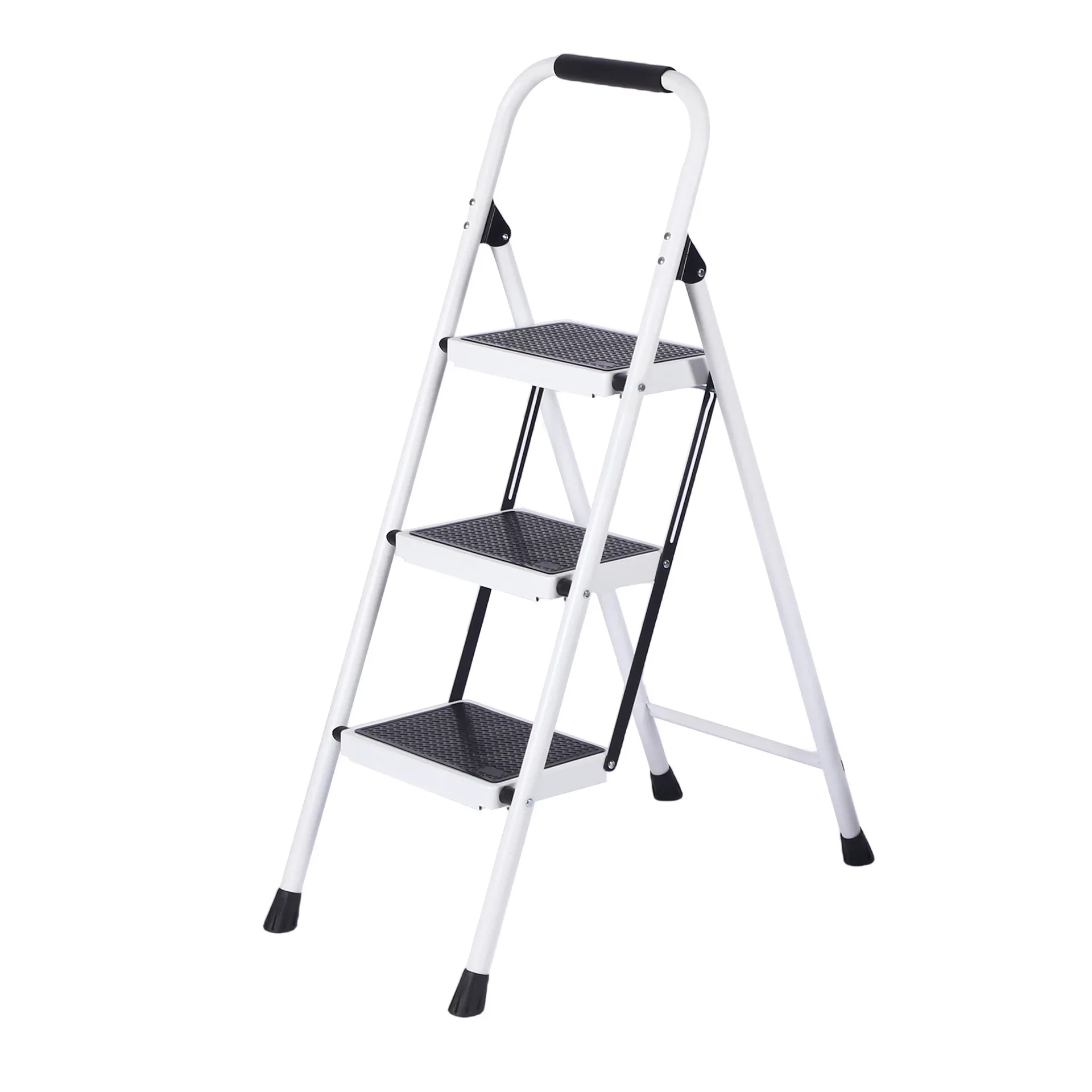 New Design Small Iron Ladder Portable Household Ladder Round Help Small Iron Ladder Stool Kitchen 2 Step 3 Step Home Camping