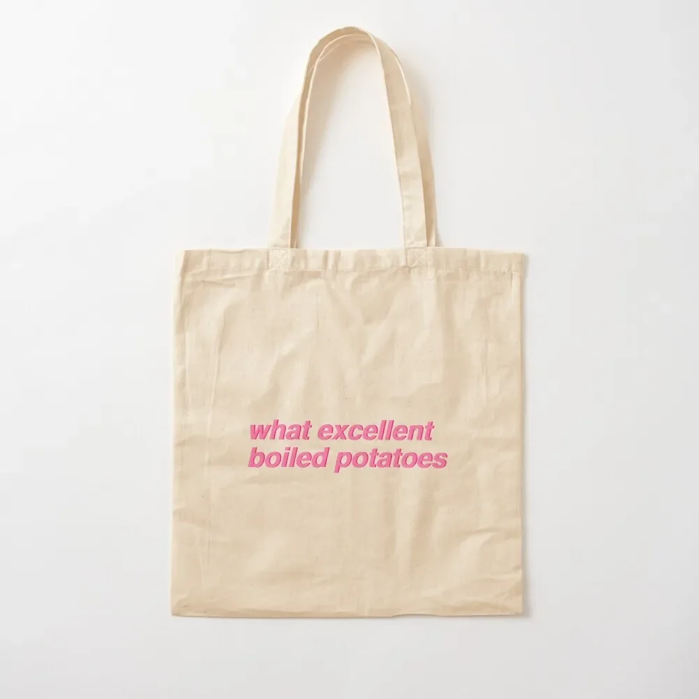 

Pride & Prejudice - what excellent boiled potatoes (pink) Tote Bag custom bags tote bags aesthetic Tote Bag