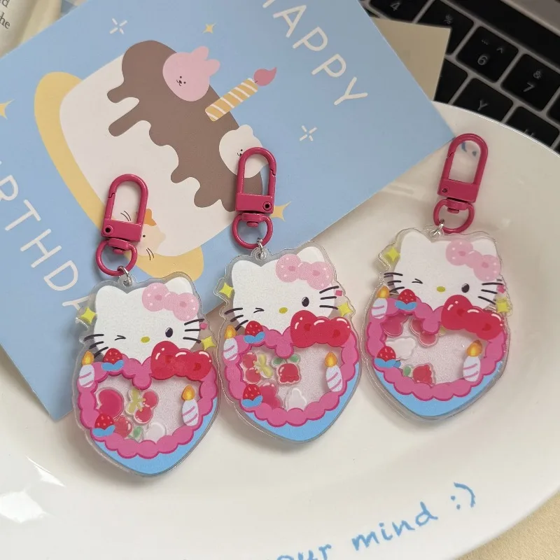 

Kawaii Hello Kitty Keychain Cute Cartoon Backpack Accessories Travel Women Supplies Desktop Decoration Student Gift Wholesale
