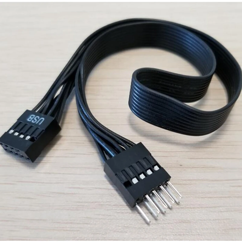 Mainboard 9Pin USB 2.0 Male To Female Extension Data Cable Cord Wire Line 30Cm USB Extension Cable, 4 Pack
