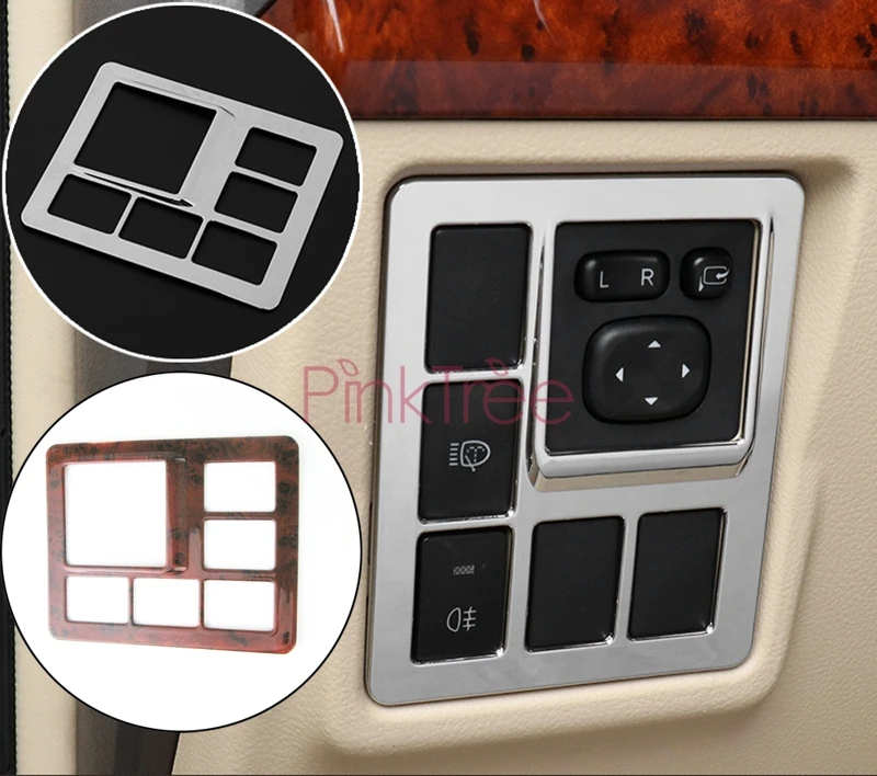 For Toyota Land Cruiser Prado 150 2010-2013 2014-2017 Interior Light Control Panel Cover Chrome / Wooden Color Styling Accessory