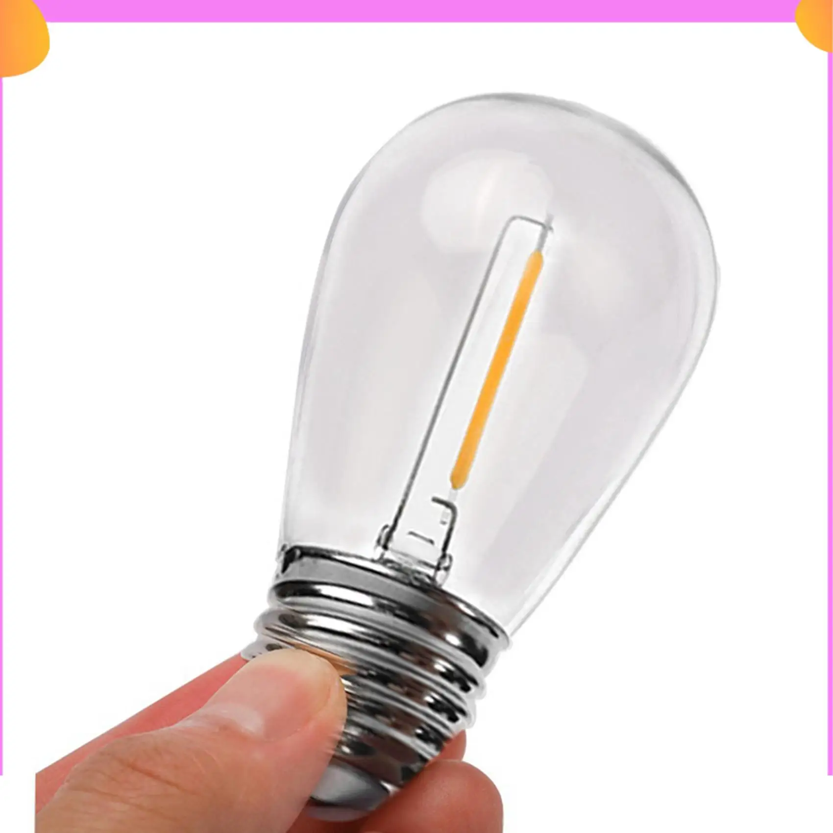 

A23P 48 Pack 3V LED S14 Replacement Light Bulbs, Shatterproof Outdoor Solar String Light Bulbs, Warm White