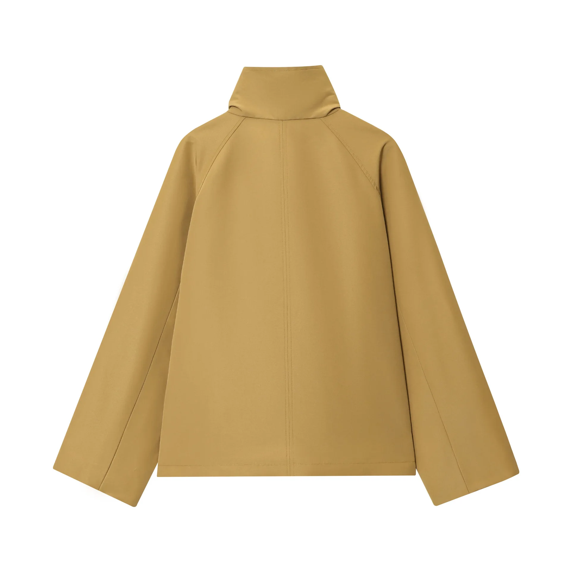 Nueva moda Otoño/Invierno Casual manga larga cuello alto un solo pecho Color sólido suelta ajuste gabardina prendas de vestir exteriores