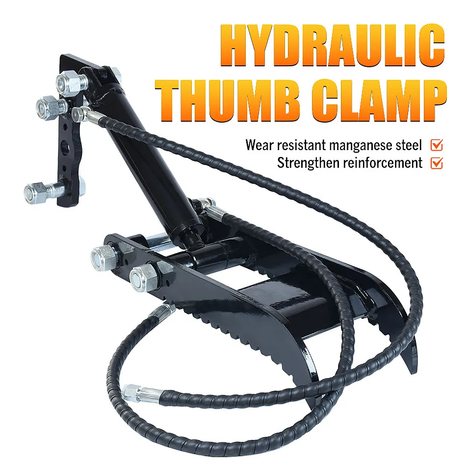 Hydraulic Thumb Clamp For Mini Excavator, Mini Excavator Attachments - Metal Grab Thumb Clamp With L-Bracket