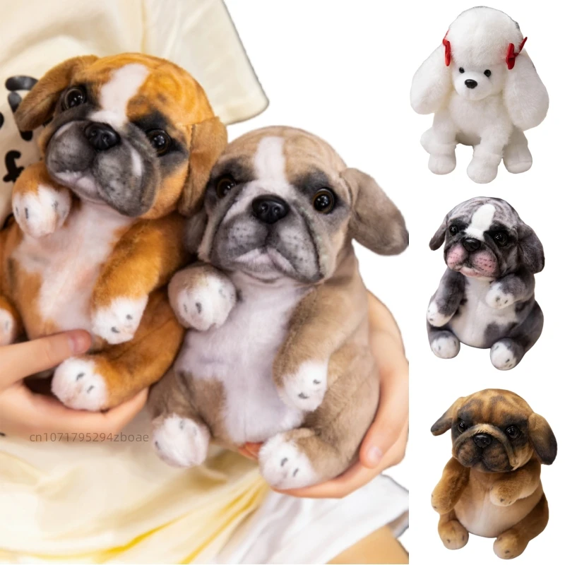 

20cm Simulation High Quality Dog Plush Toy Pillow Cute Cartoon Fat Pug Poodle Plush Toy Home Decoration Gift For Children