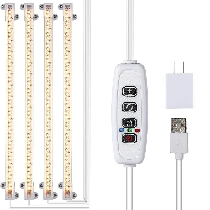 LED Grow Light Strip Warm Light Full Spectrum Four Dimming Options for Succulent Flower Plants Grow Lamp