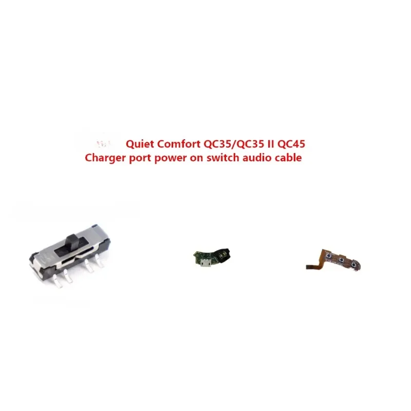 Original Charger Port for Bose Quiet Comfort QC35/QC35 II QC45 Headphones,Replacement Flat Cable Power on Switch Audio Cable