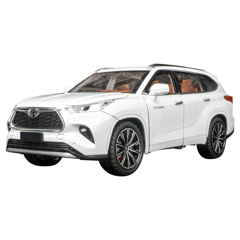 1:24 Toyota HIGHLANDER Streetcar version Diecast Metal Alloy Model car Sound Light Pull Back Collection Kids Toy Gifts