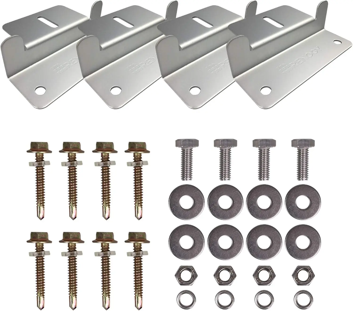 4PCS Gray Mounting Kit Z Brackets Solar Panel Mount Aluminum Lightweight Corrosion Proof for RV Yacht Boat Off Grid Roof Wall