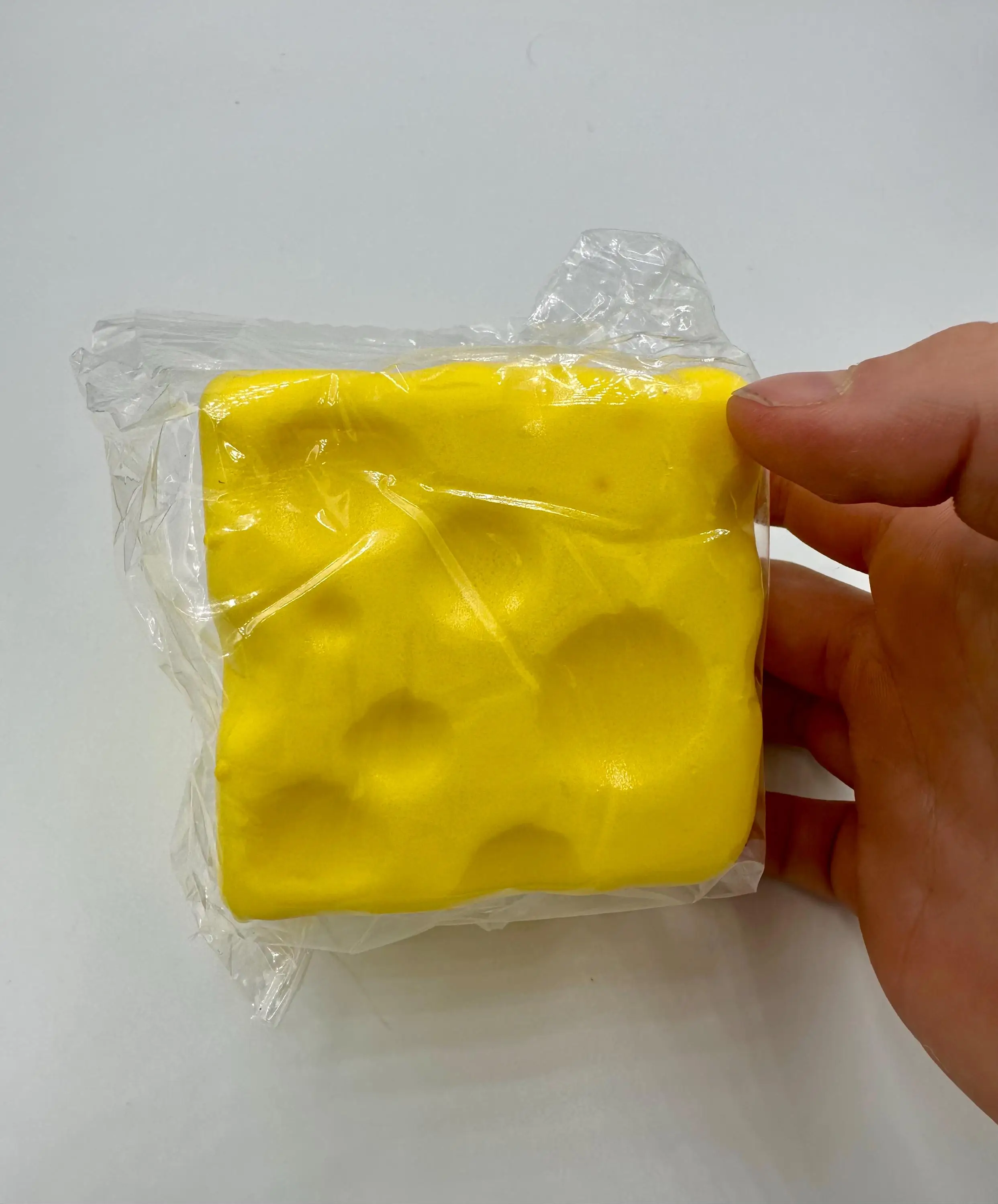Yellow Cheese Block PU Slow Rebound Squishy Toy Individually Packed Realistic Food Squeeze Fidget Toy Soft Stress Relief