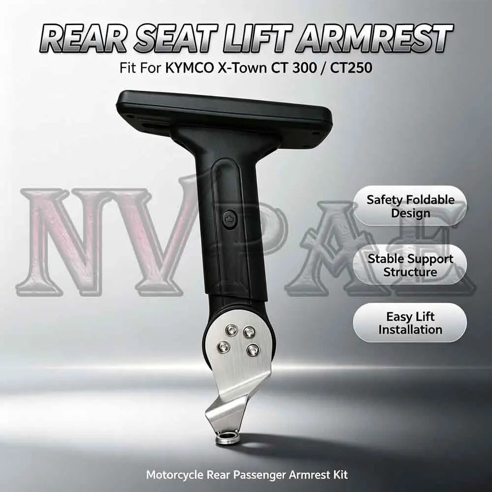 For KYMCO X-Town CT 300 CT250 XTown300 250 Rear Passenger Lift Armrest Adjustable Height Foldable Safety Handrest Stable