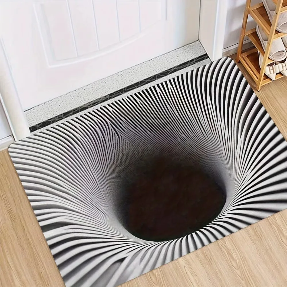 3D Flat Optical Illusion Doormat Non-slip Abrasion-resistant Bathroom Carpet Water-absorbing Durable Bedroom Door Rug Home