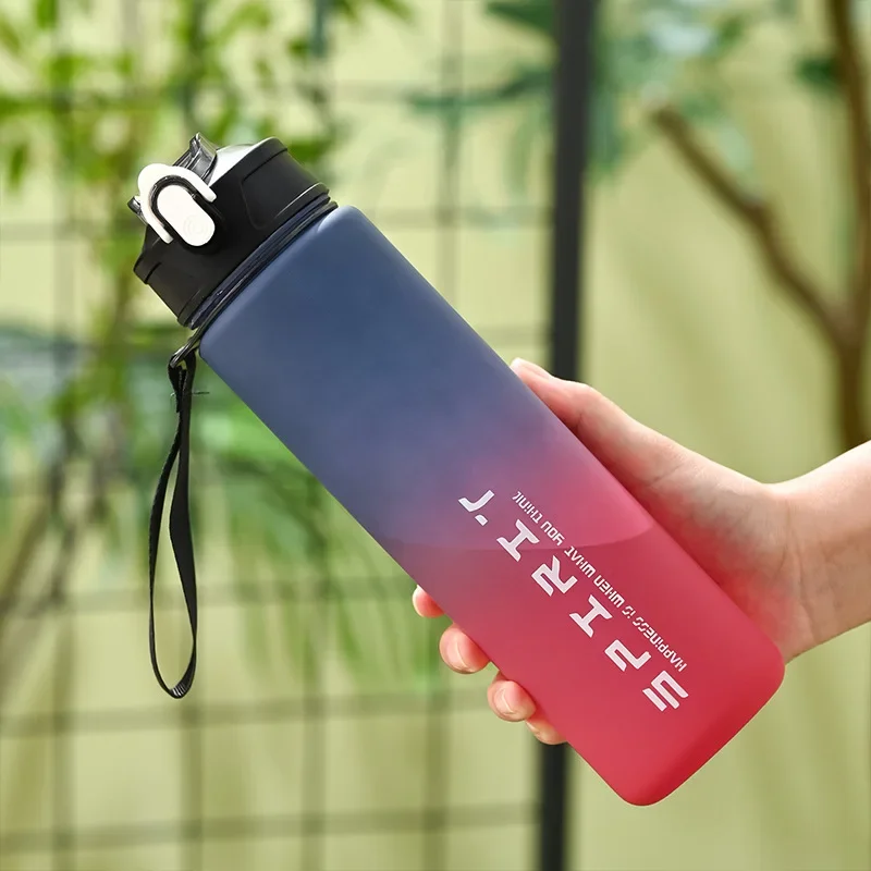 

summer Large Capacity Sports Water Bottle Leak Proof Colorful Plastic Cup Drinking Outdoor Travel Portable Gym Fitness Jugs