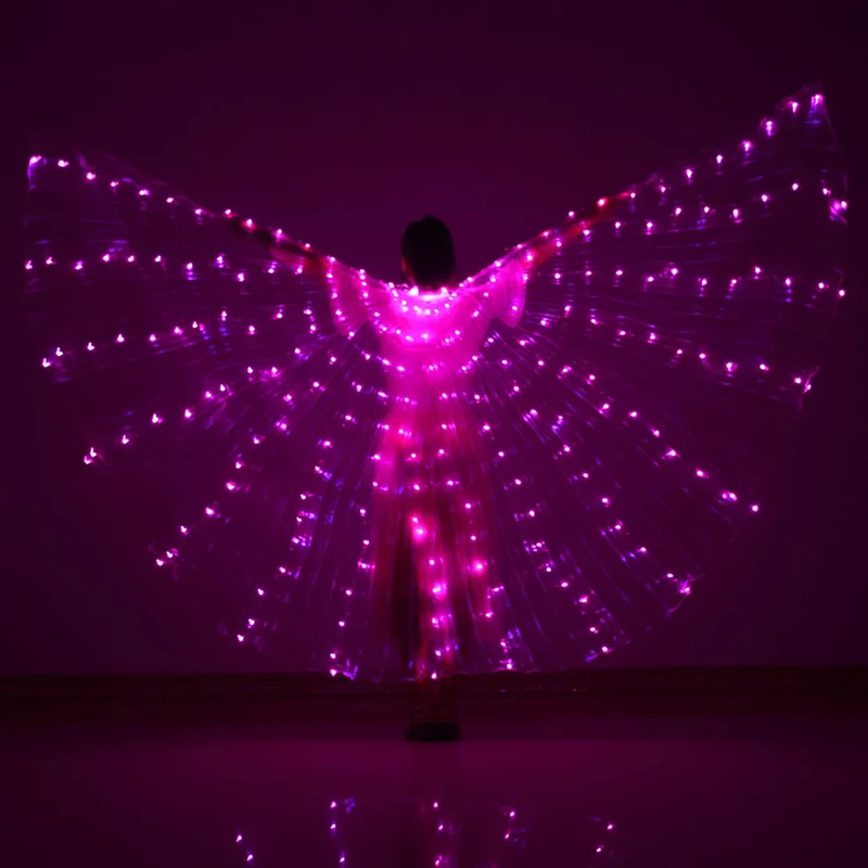 Alas de Ángel LED con tocado, vestido LED para espectáculo de danza del vientre, capa de alas de Hada y mariposa, accesorios de disfraces para espectáculo escénico