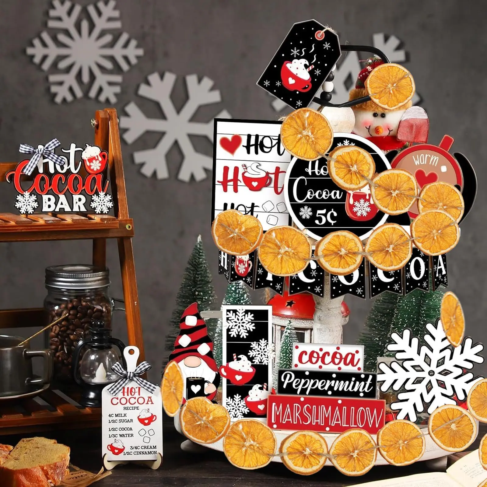 

Farmhouse Dried Orange Wreath Decoration Pendant Christmas Party Hanging Decor for Christmas Tree And Fireplace