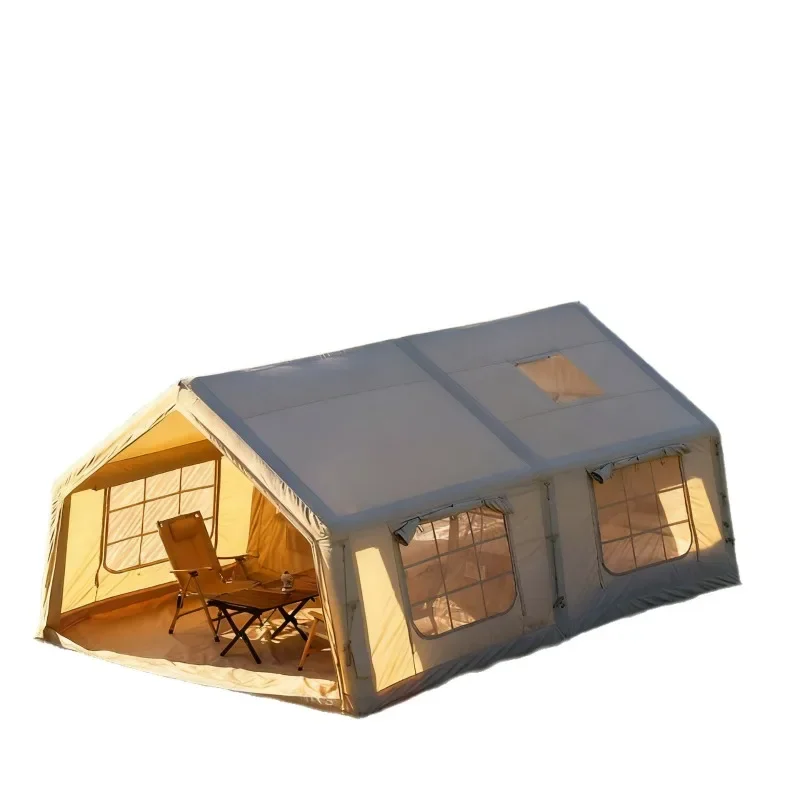 Outdoor camping quick-open inflatable tent 17.2 m2 oversized multi-person accommodation portable weatherproof field tent