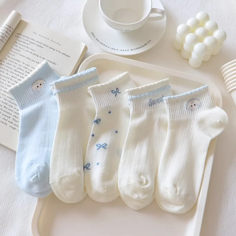 1/5 Paar lässige, bequeme Bootssocken für Damen, Sommer, dünn, modisch, vielseitig, unsichtbar, rutschfest, flache Damensocken