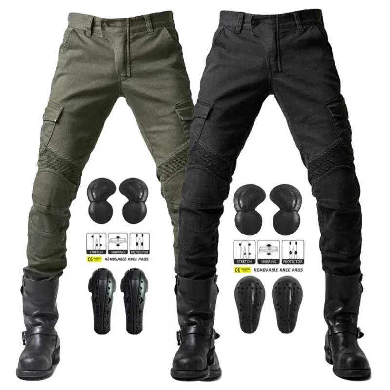 Four Seasons Riding Motorcycle Pants For Men Outdoor Riding Jeans Motorcycle Jeans Protective Gear With Hip Knee Gear